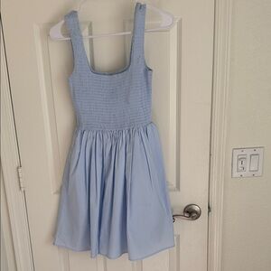 Wayf Sky Blue Smocked Women Dress